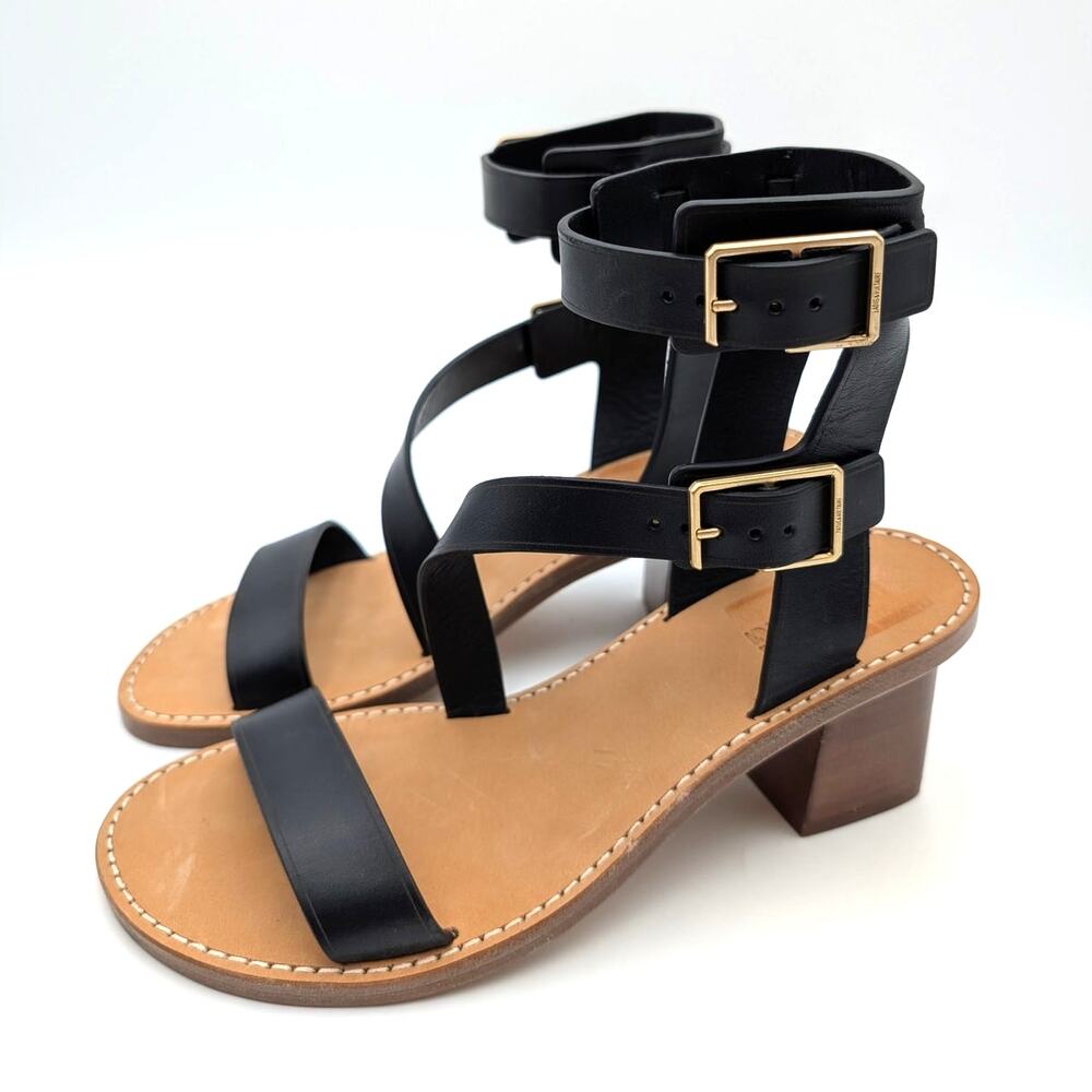 Zadig & Voltaire Cecilia Caprese Block Heel Sandals Women's Black Size US8 EU38